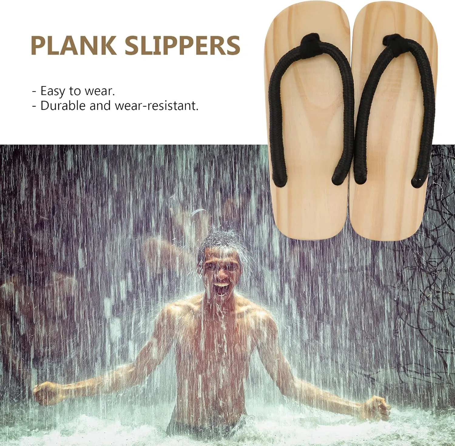 1 Pair Japanese Wooden Sandals Flip Flops Traditional Kimono Geta Sandals