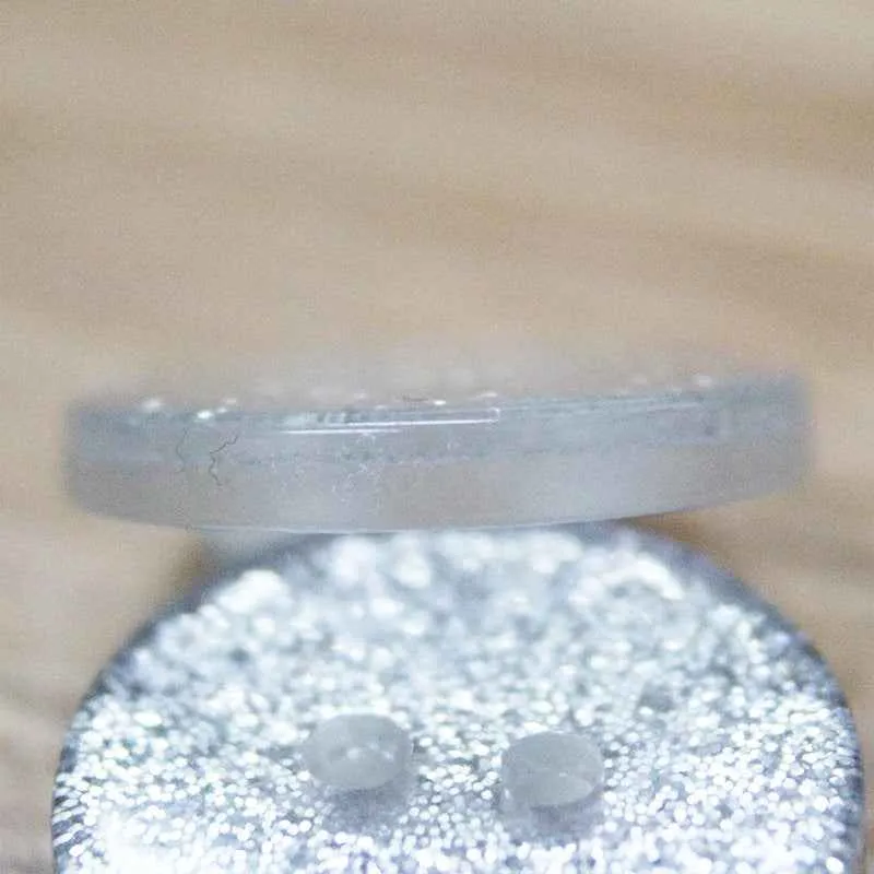 12/19mm Round 2-Hole White Transparent Glitter Resin Buttons 100pcs