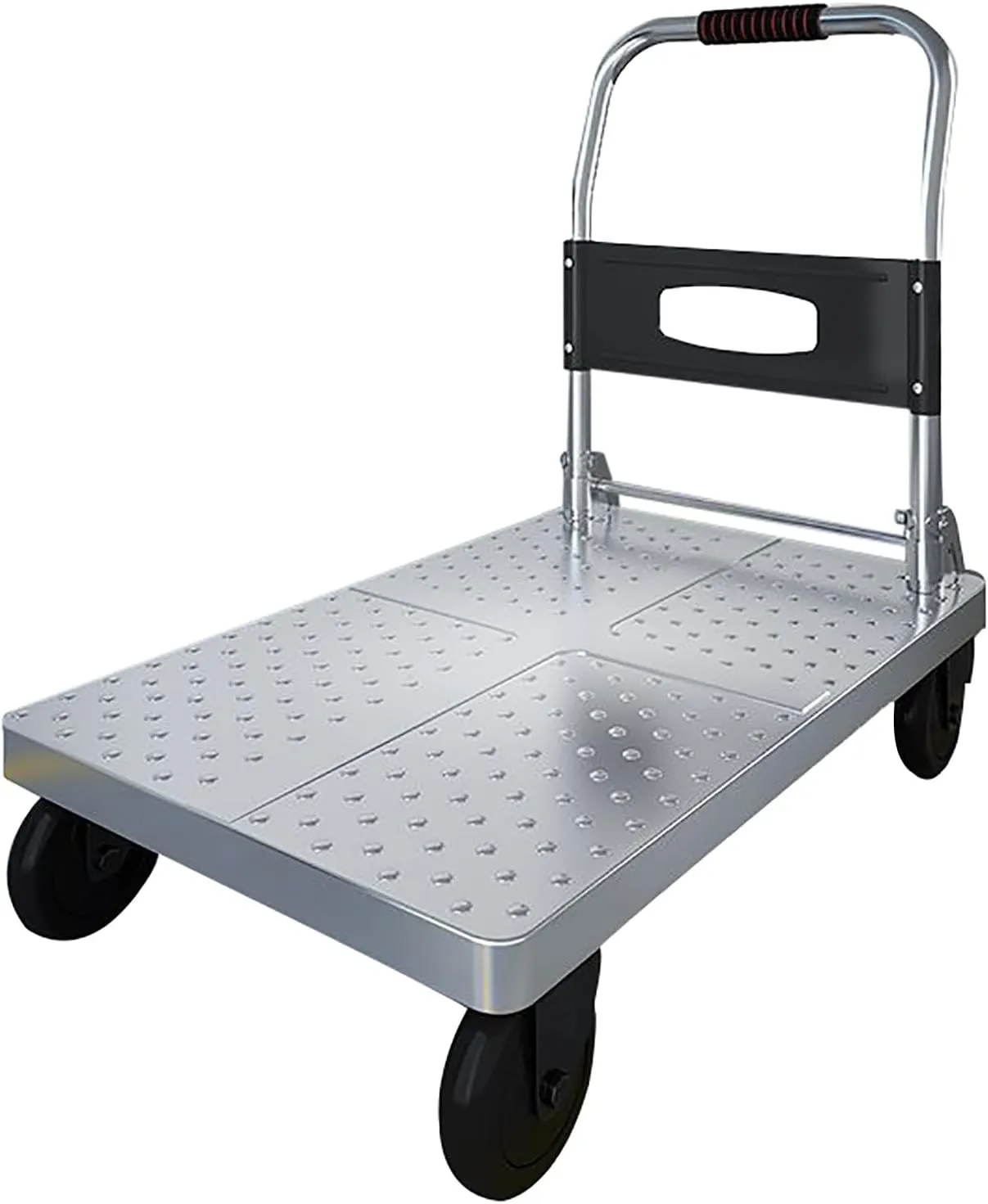 150kg-300kg Folding Platform Trolley, 4-Wheel Aluminium Rolling Trolley Flat Trolley, Foldable Handbag Trolley for Easy Transportation(Size:60 * 40)