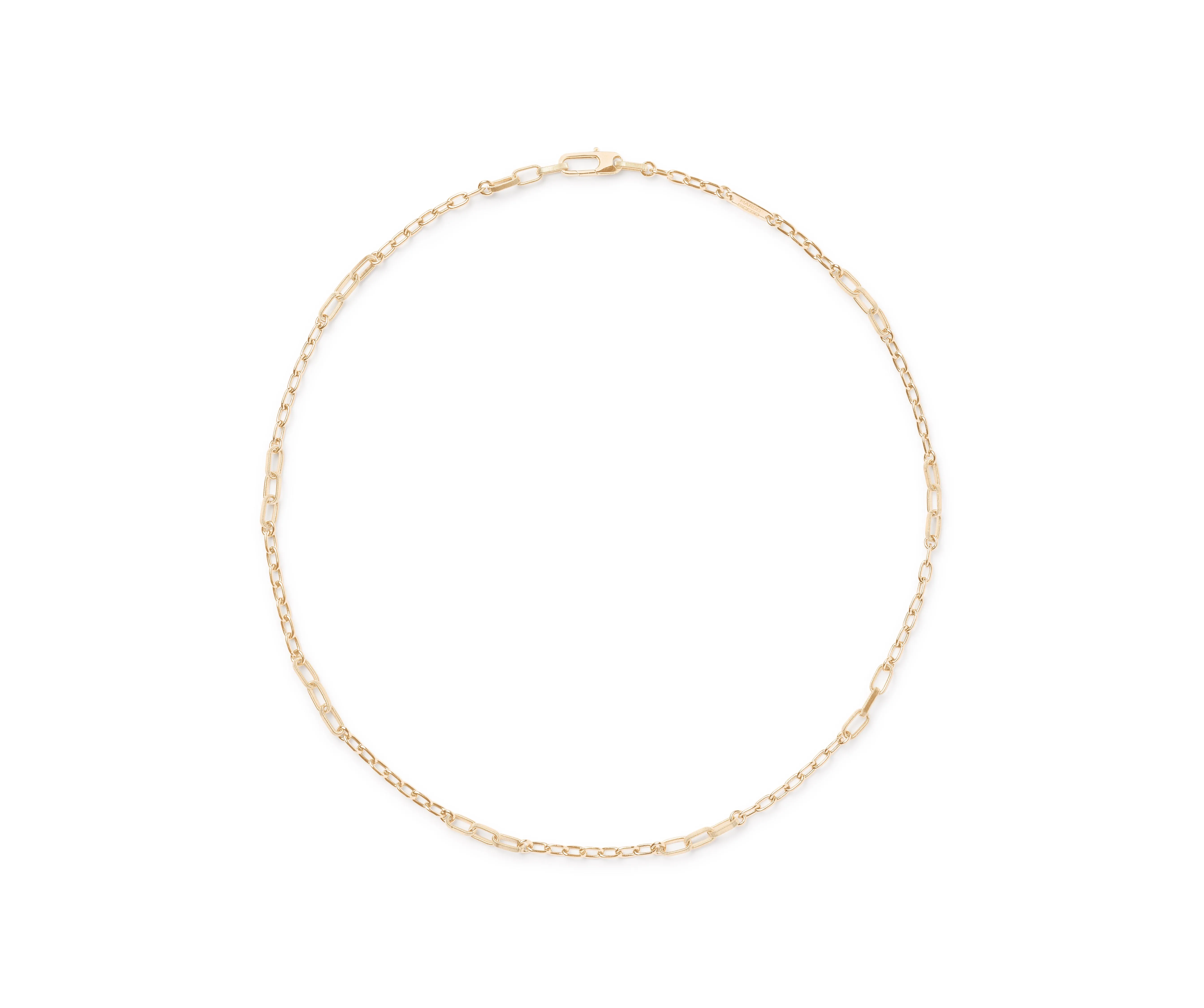 18K YELLOW GOLD UNISEX COIL SMALL LINK NECKLACE FROM THE UOMO COLLECTION