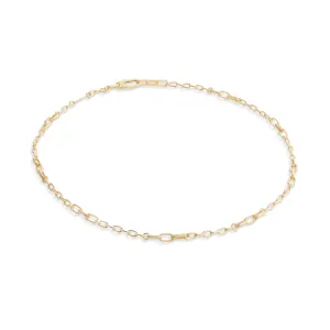 18K YELLOW GOLD UNISEX COIL SMALL LINK NECKLACE FROM THE UOMO COLLECTION