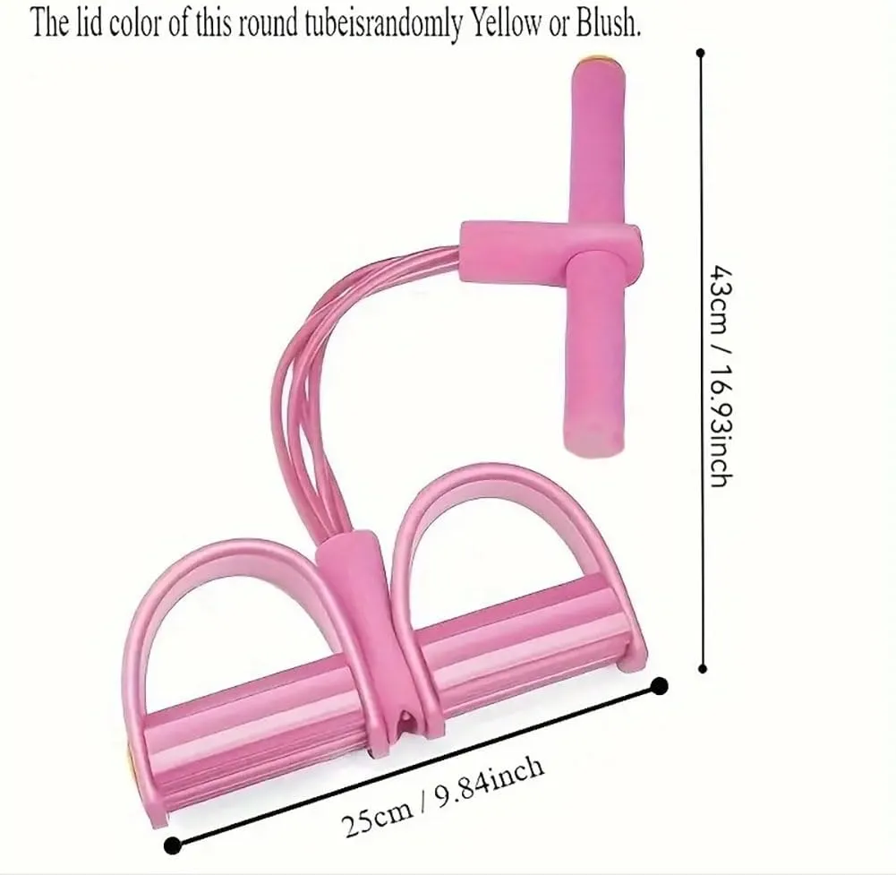 21 Fitness Resistance Bands-4 Tube Pedal Ankle Puller, Fabricateup Multifunction Pedal Resistance Band, Sit Up Exercise Equipment, Yoga Tension Rope for Abdomen, Waist, Arm, Leg