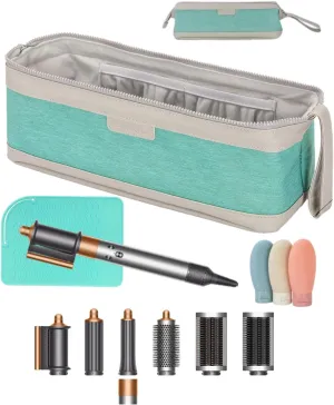 ‍3in1 Hair Tools Travel Bag and Heat Resistant Mat - Hot Tools Travel Bag for Curling Iron, Straighteners - Air wrap Case - Shark Flex Style Case