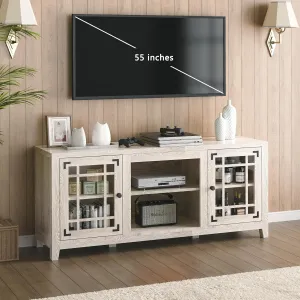 58'' TV Stand, Entertainment Center for Living Room, Media Console Table with Open Shelf Cabinet, Fit TVs up to 60 Inches