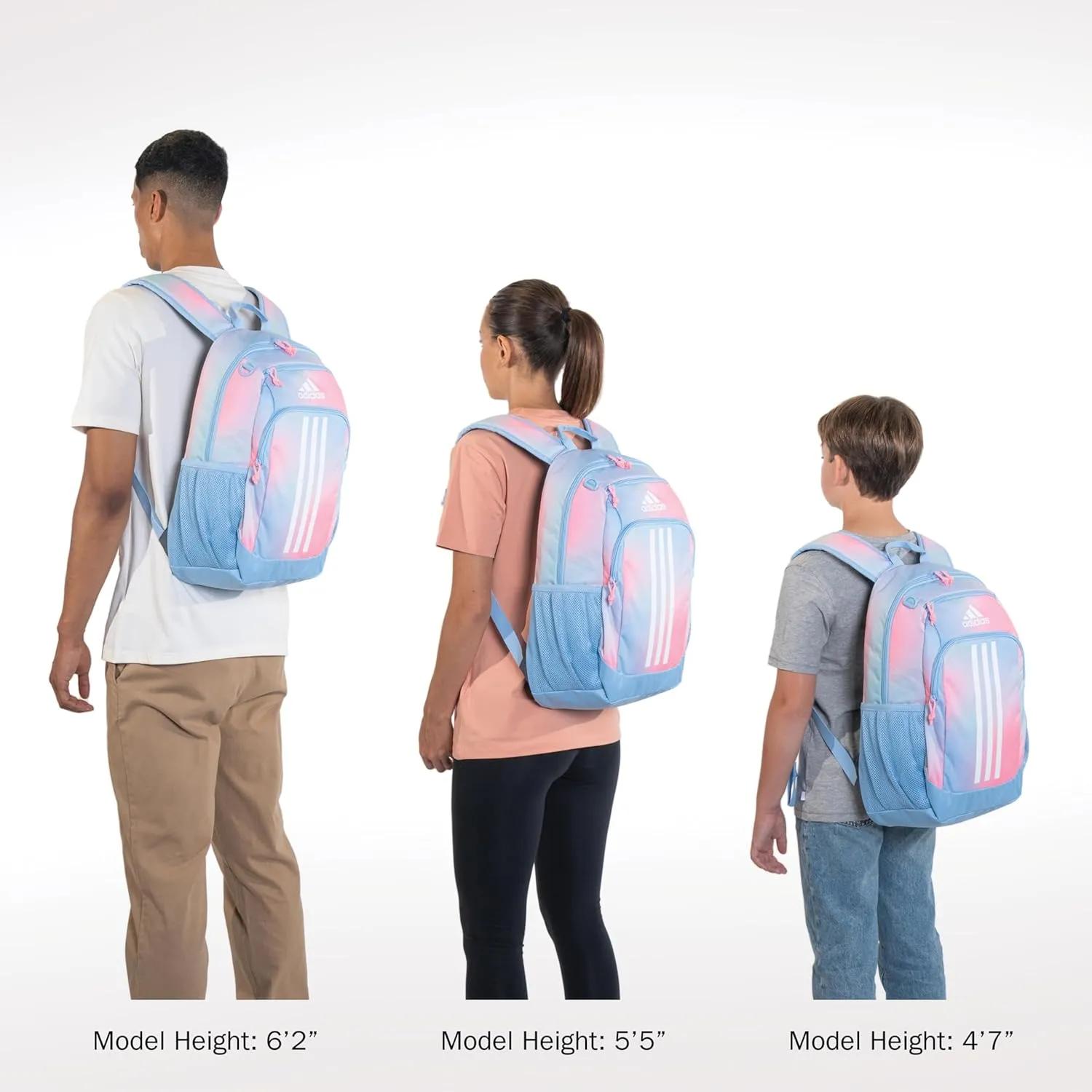 adidas Creator Comfortable and Durable Small Athletic Bag or Laptop Backpack for Women and Men, Gradient Rose Tone Pink/Onix Grey, One Size