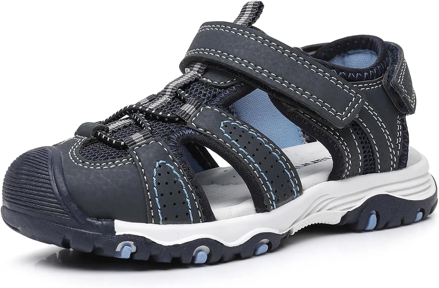 Ahannie Toddler Sandals Boys Girls Sandals – Kids Closed Toe Water Sport Outdoor Summer Beach Shoes with Hook Loop