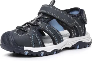 Ahannie Toddler Sandals Boys Girls Sandals – Kids Closed Toe Water Sport Outdoor Summer Beach Shoes with Hook Loop