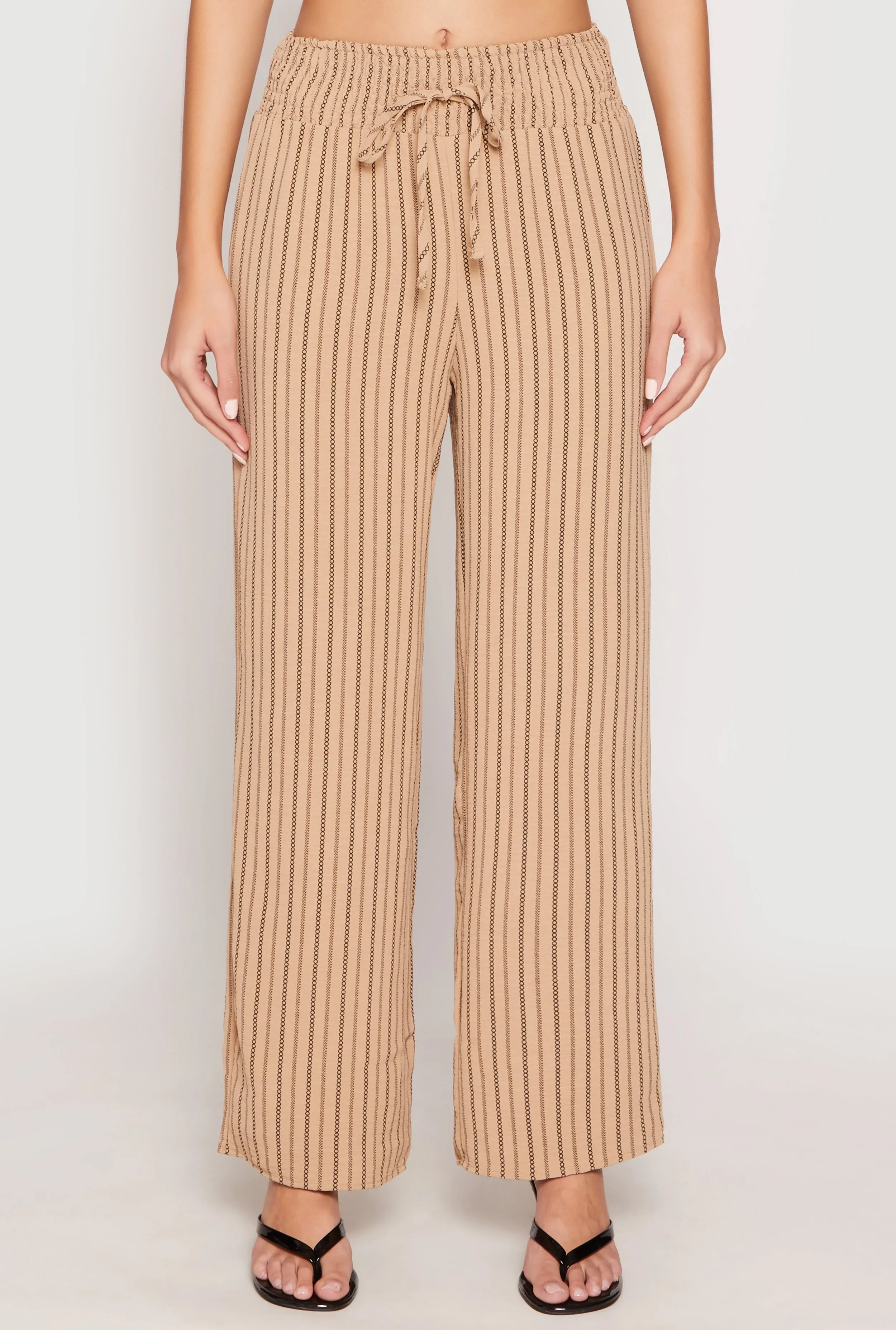 Airy Striped Wide Leg Pants