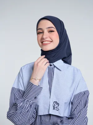 AIRY VOILE SCARF PLAIN DENIM BLUE