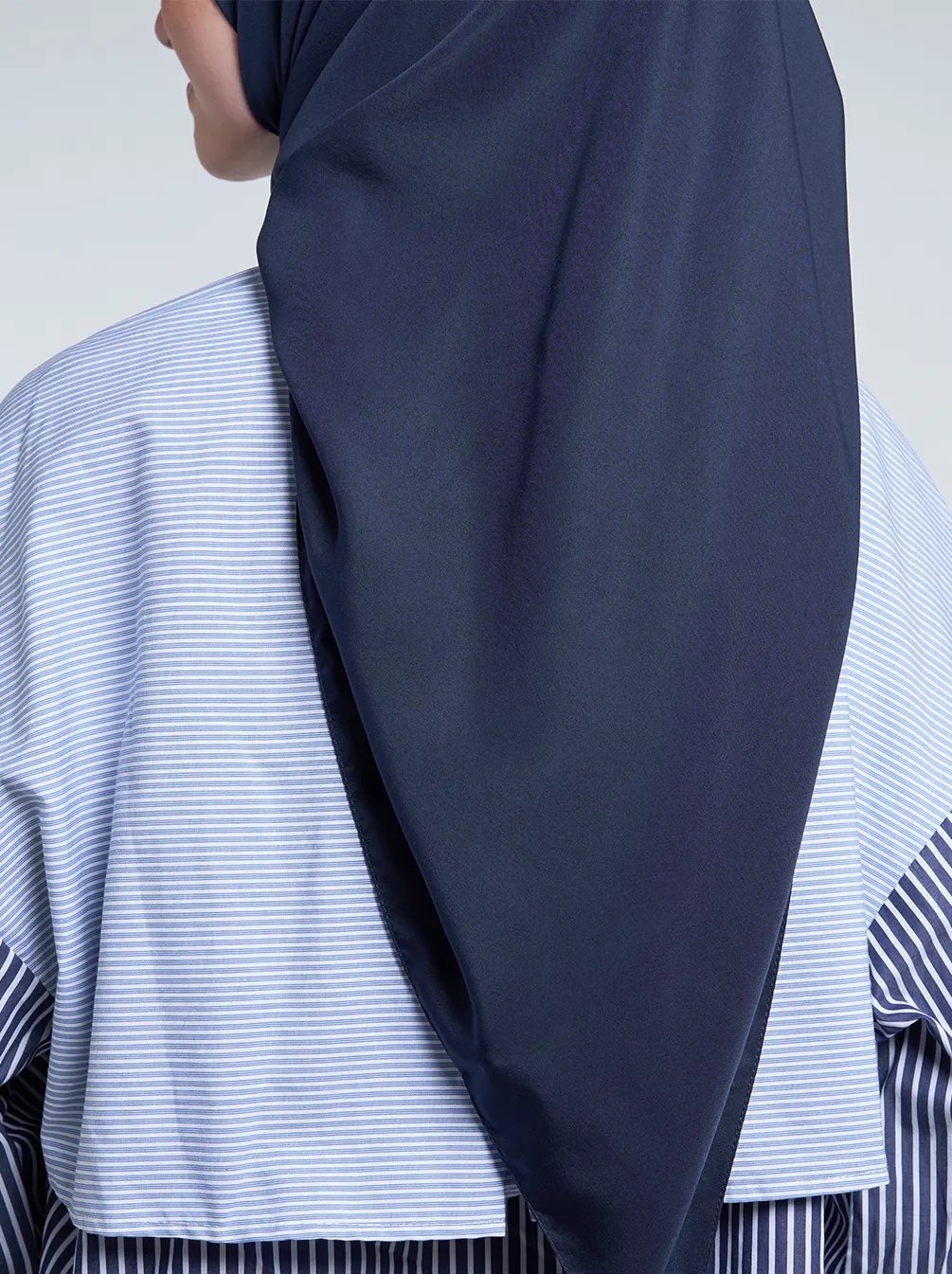 AIRY VOILE SCARF PLAIN DENIM BLUE
