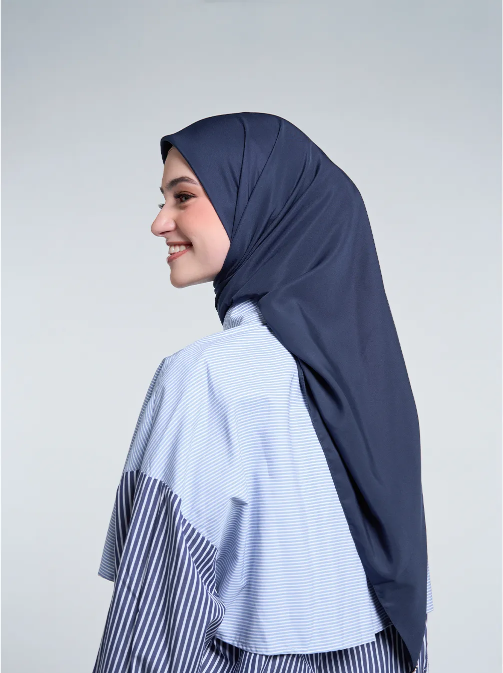 AIRY VOILE SCARF PLAIN DENIM BLUE