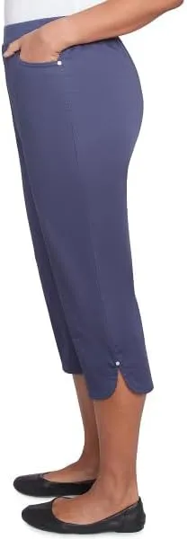 Alfred Dunner Nantucket Cotton Capri Pants with Tulip Edge
