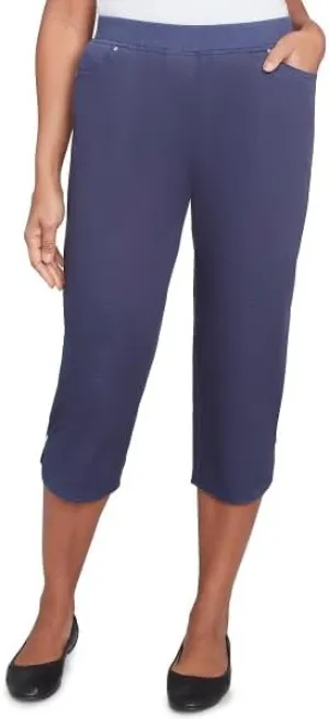 Alfred Dunner Nantucket Cotton Capri Pants with Tulip Edge