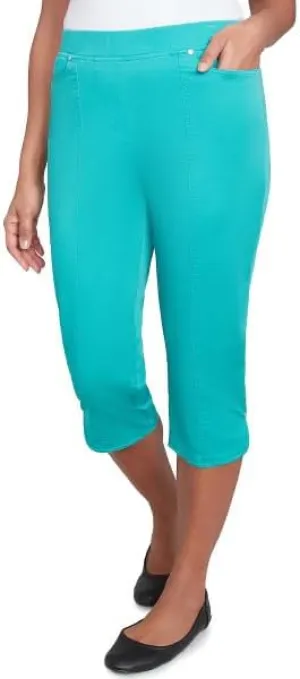 Alfred Dunner Nantucket Cotton Capri Pants with Tulip Edge