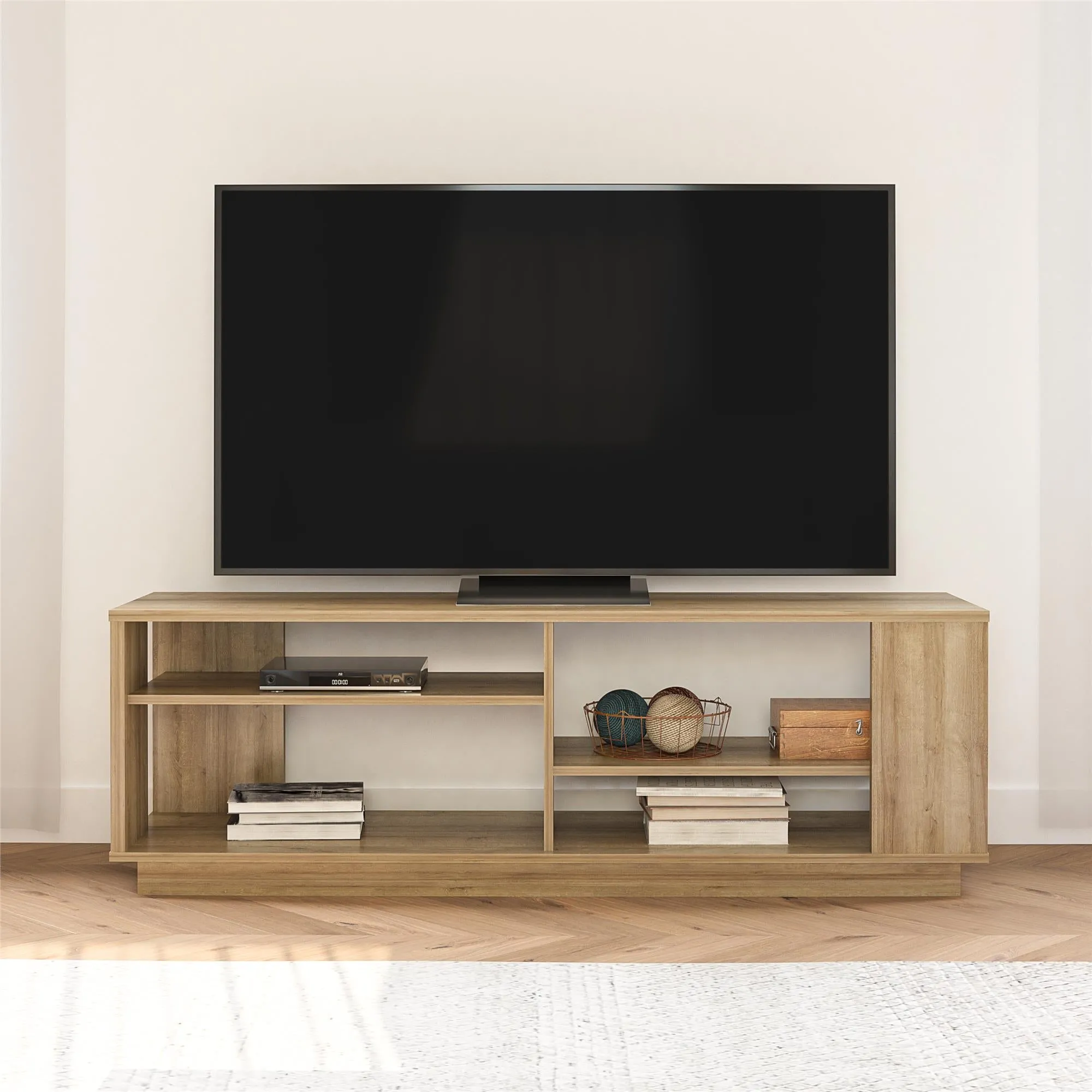 Ameriwood Home Knowle Contemporary TV Stand for TVs up to 60" - Natural|Meuble pour téléviseur contemporain Knowle d’Ameriwood Home pour téléviseurs jusqu’à 60 po - naturel