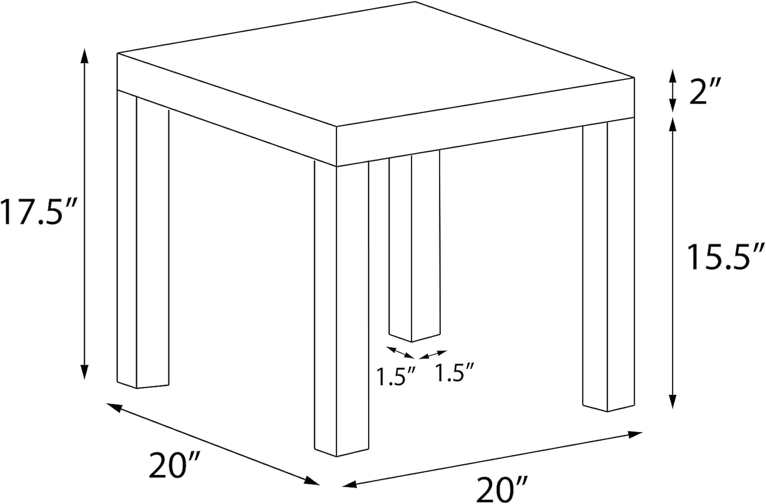 Ameriwood Home Parsons Modern End Table, Espresso