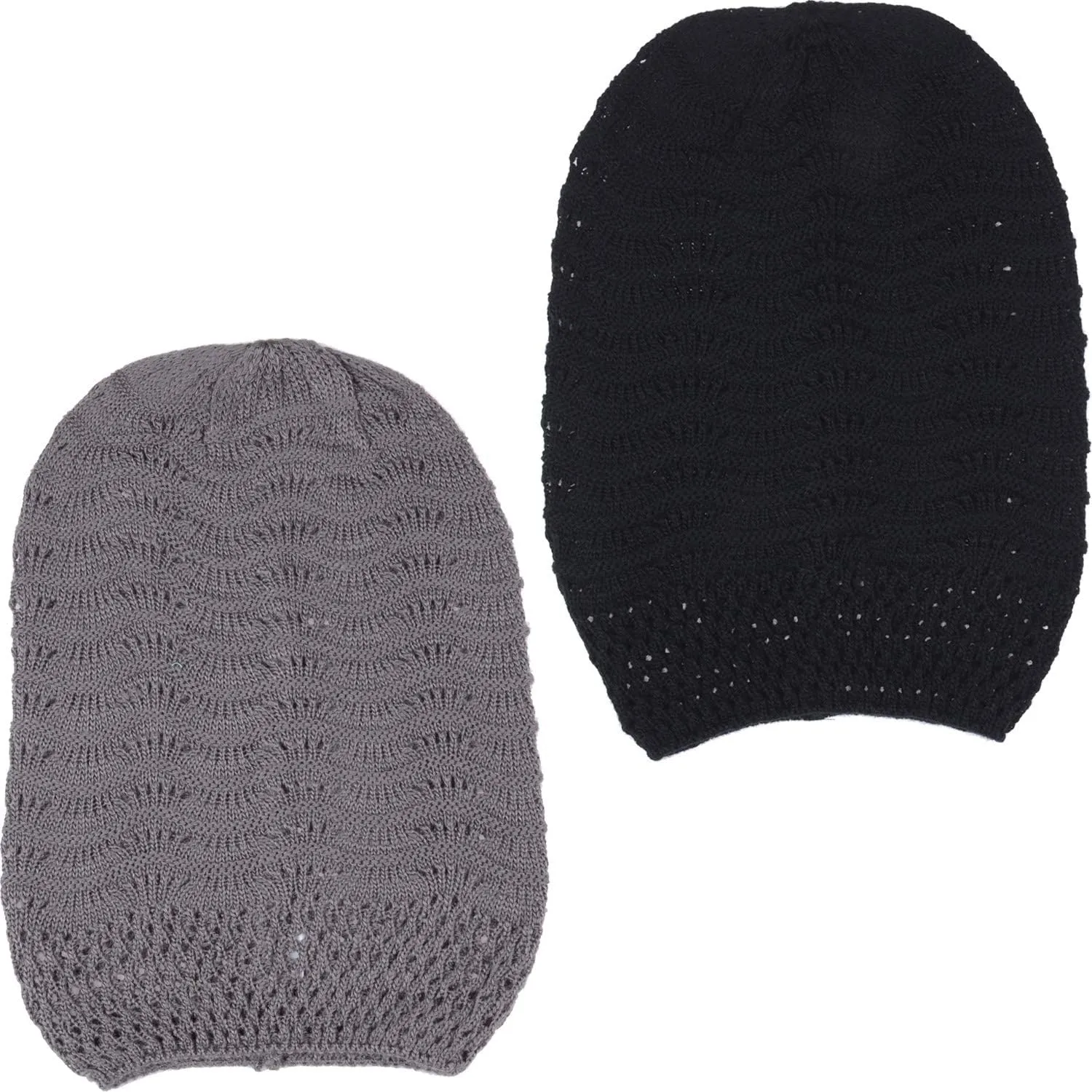 an Adult Slouchy Beanie Hat Open Weave Crochet Mesh Light Fashion Baggy Cap