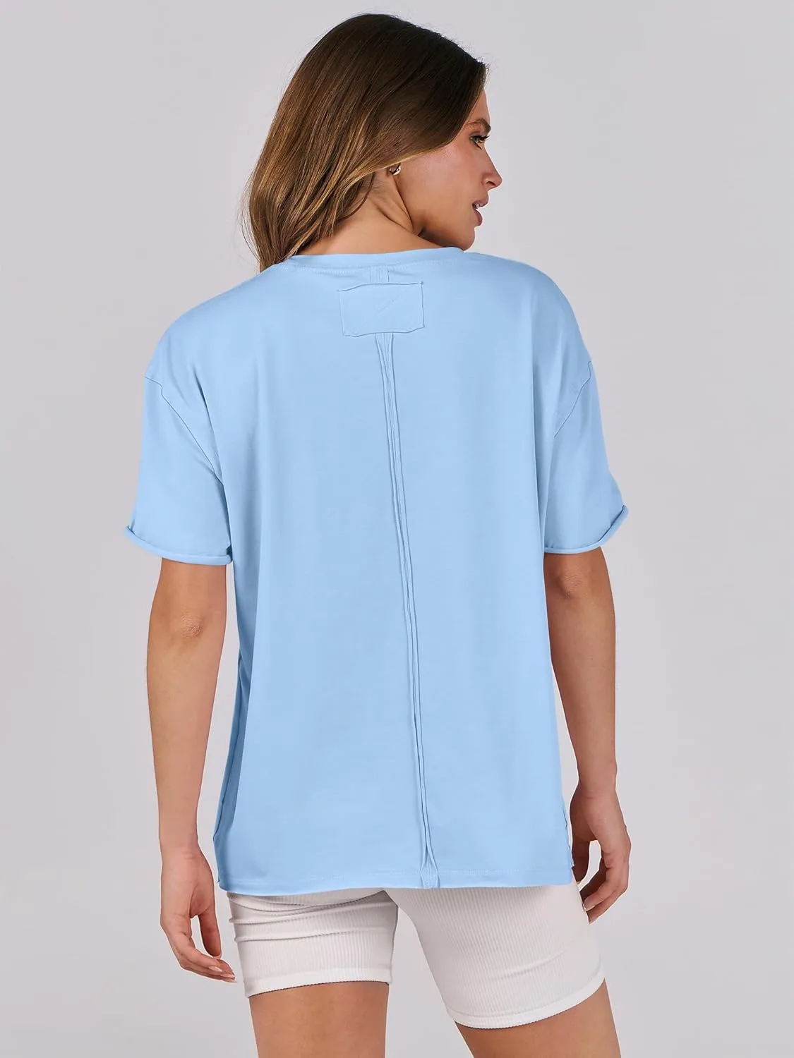 ANRABESS Womens Tops Oversized T Shirts Loose Fit Short Sleeve Crewneck Summer Casual 2025 Trendy Boxy Tee Blouse