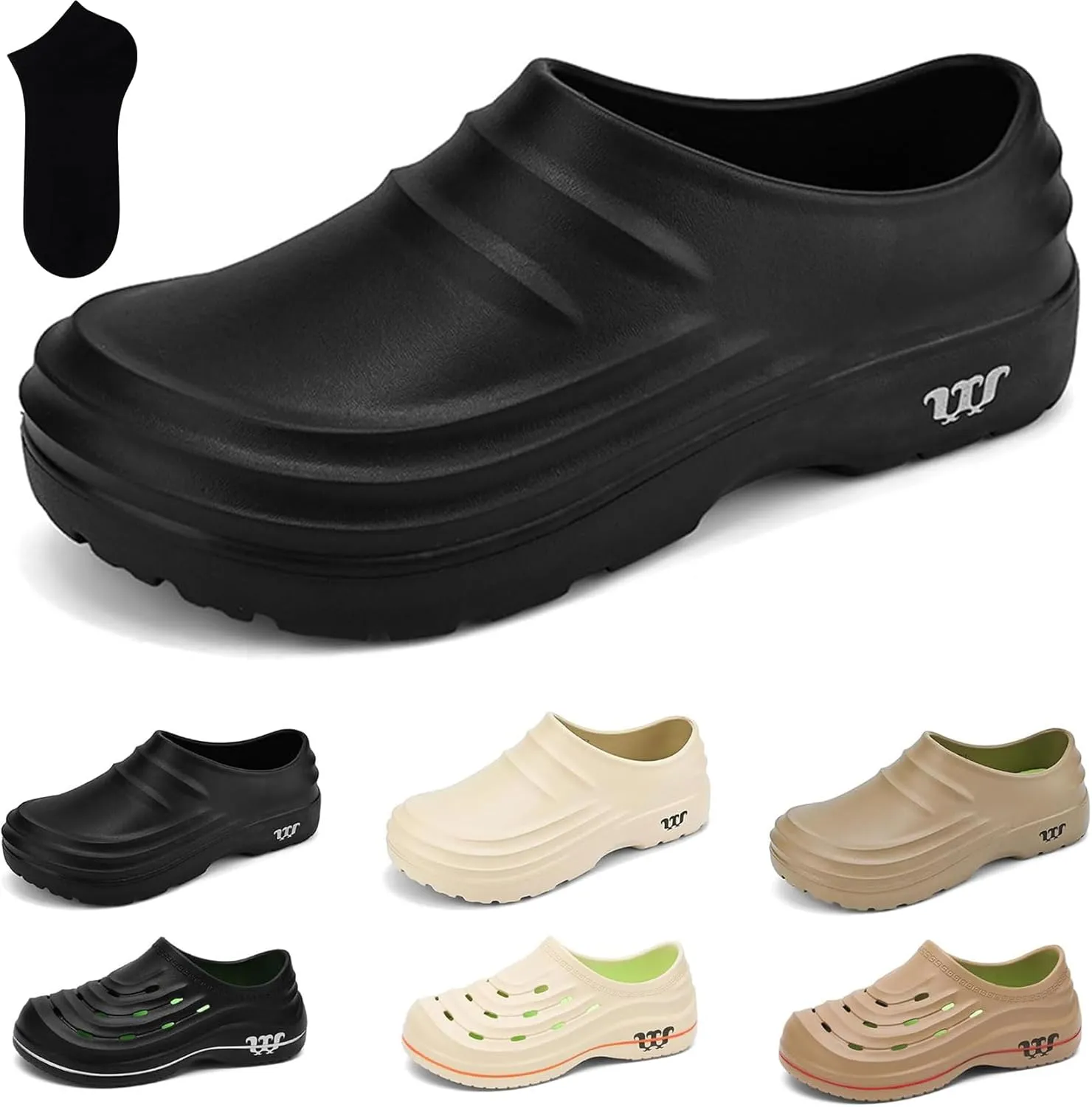 Armadillo Clogs Nurse Shoes for Women Men Comfortable Non Slip Work Shoes, Oil Resistant Chef Wide Waterproof Shoe, Ideal for Healthcare Kitchen Food Service Garden Unisex