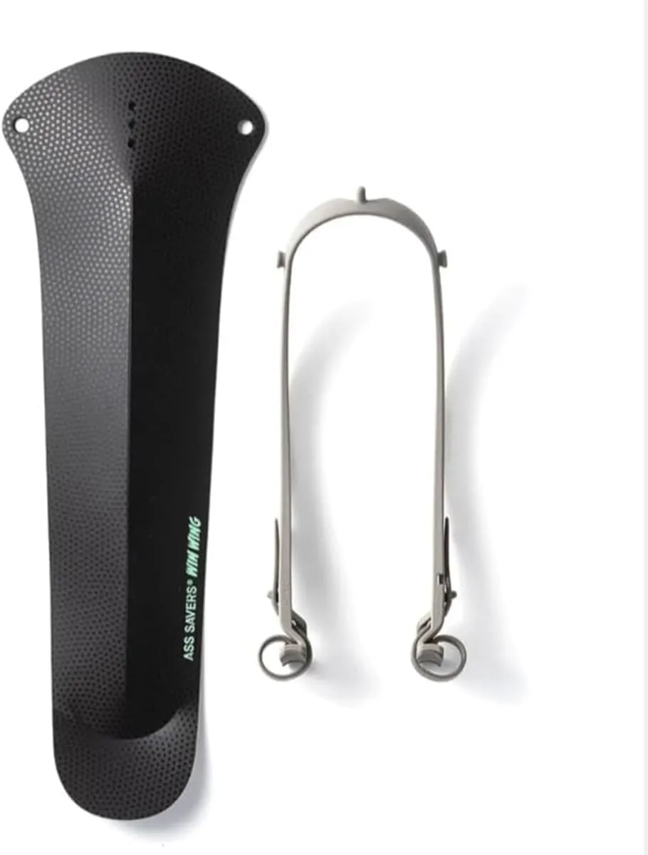 Ass Savers - Win Wing Gravel - Rear Mudguard for Gravel Bikes, for Tire Widths up to 60mm, Ultralight, Clip On, Easy Installation and Removal, Secure Mount, Sustainable, Swedish Design, Black Dots