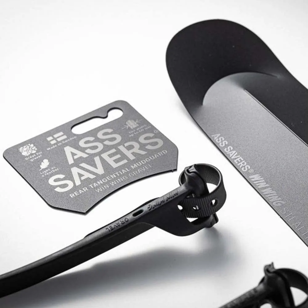 Ass Savers - Win Wing/Win Wing 2 - Rear Mudguards for Gravel/Road Bikes - Road for up to 35mm Wide Tires, Gravel for up to 60mm Wide Tires, Ultralight, Durable, Clip On, Secure Mount, Swedish