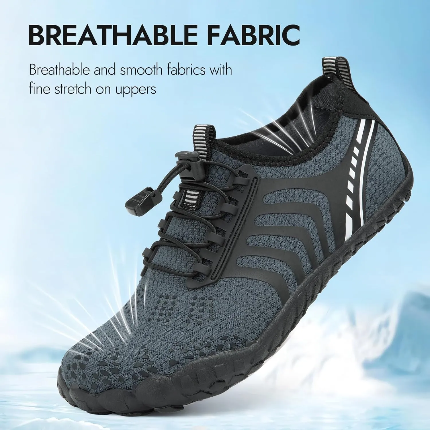 ATHMILE Barefoot Shoes Women Water Shoes Wide Toe Non-Slip Aqua Beach Quick-Dry for Swim Kayak Lake Pool River Hiking Surfing Boating Fishing Diving Cruise Ship Essentials