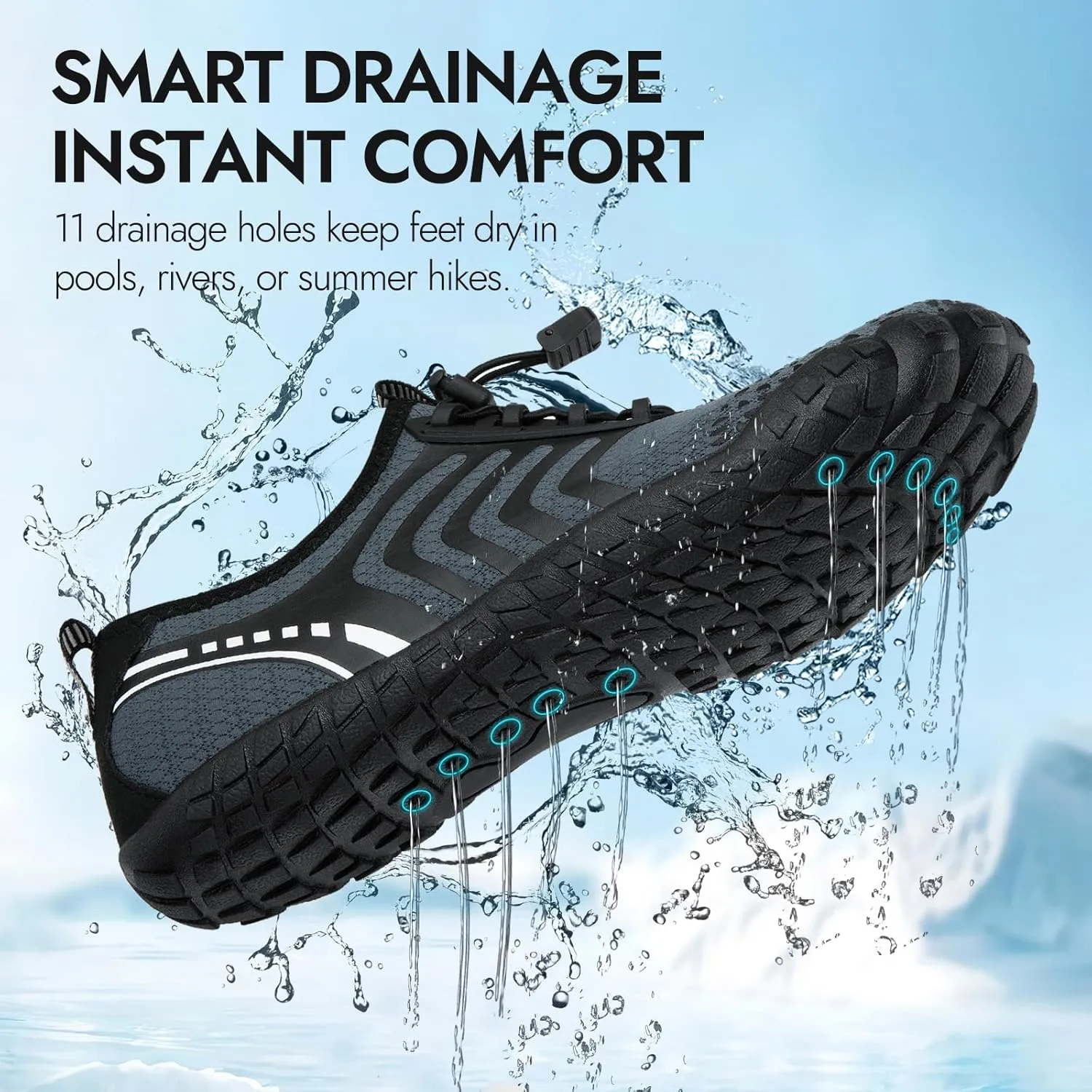 ATHMILE Barefoot Shoes Women Water Shoes Wide Toe Non-Slip Aqua Beach Quick-Dry for Swim Kayak Lake Pool River Hiking Surfing Boating Fishing Diving Cruise Ship Essentials