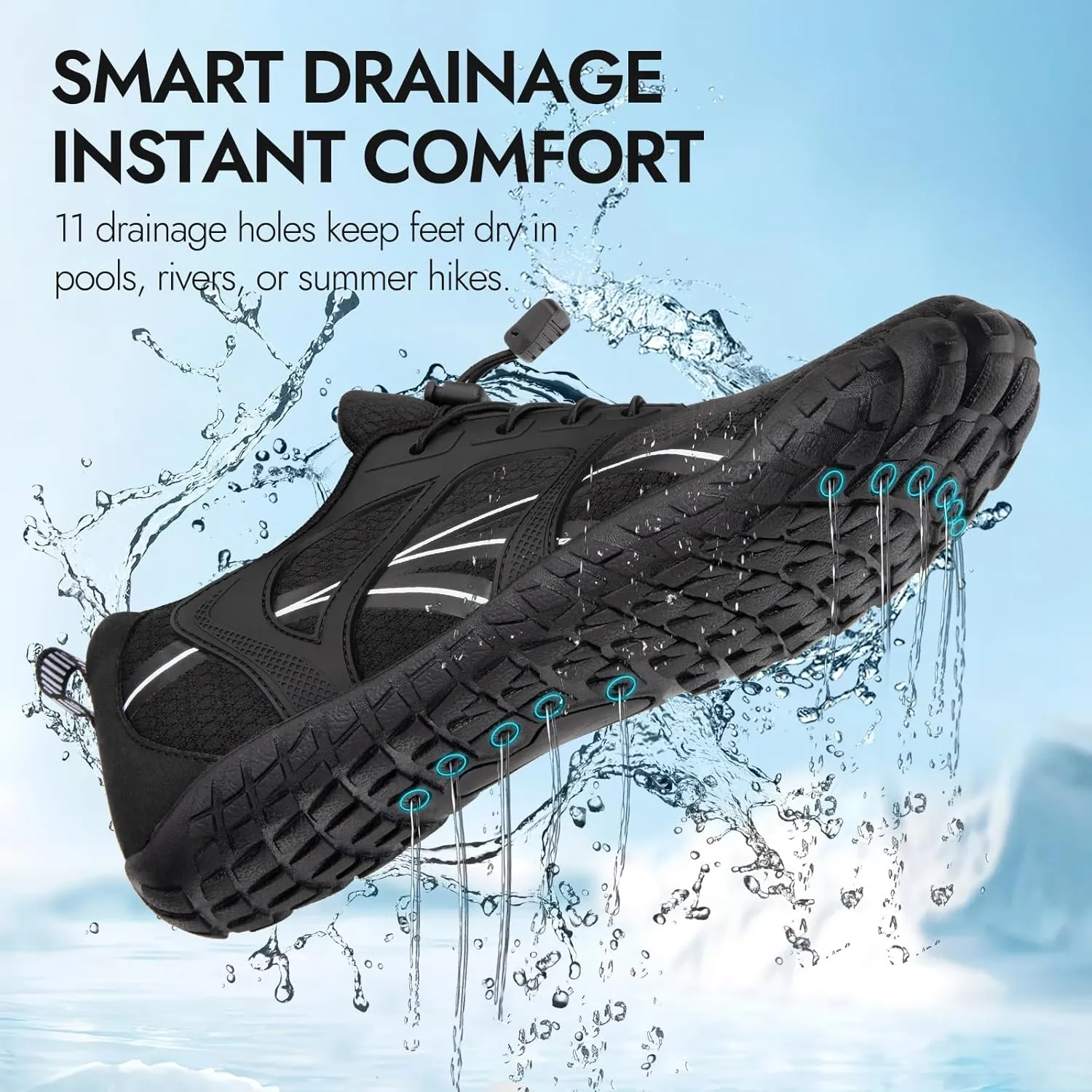 ATHMILE Barefoot Shoes Women Water Shoes Wide Toe Non-Slip Aqua Beach Quick-Dry for Swim Kayak Lake Pool River Hiking Surfing Boating Fishing Diving Cruise Ship Essentials