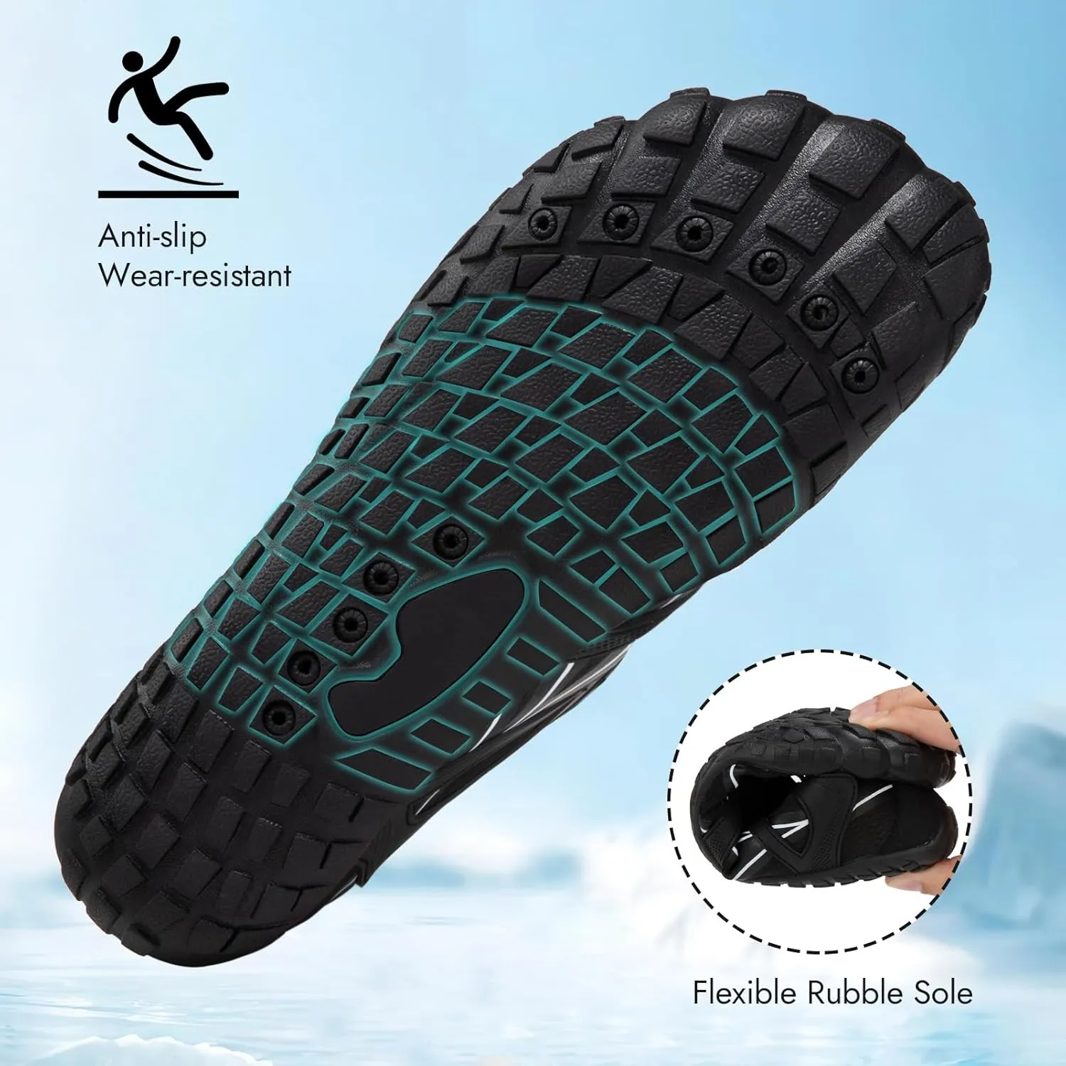 ATHMILE Barefoot Shoes Women Water Shoes Wide Toe Non-Slip Aqua Beach Quick-Dry for Swim Kayak Lake Pool River Hiking Surfing Boating Fishing Diving Cruise Ship Essentials