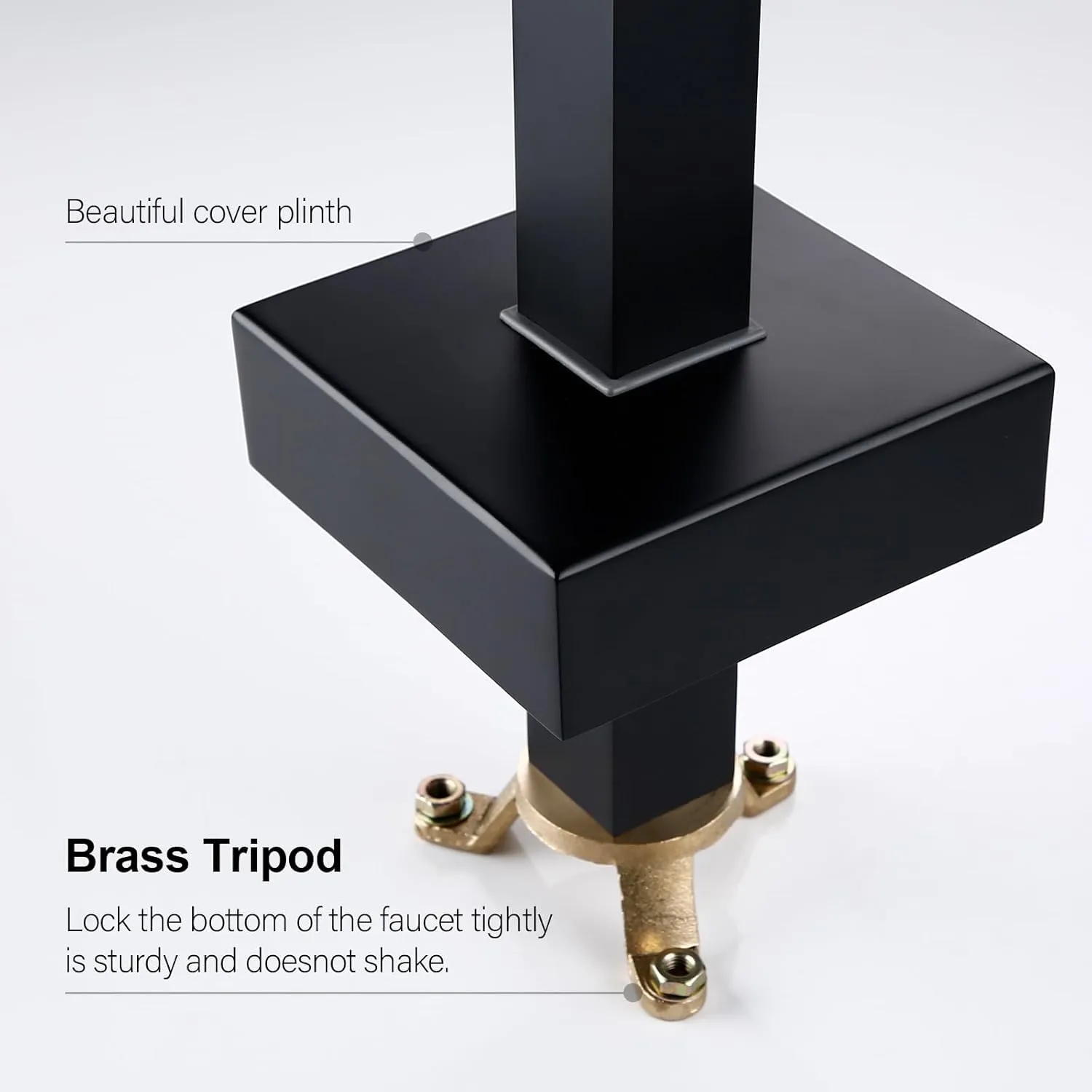 BAGNOLUX Freestanding Bathtub Faucet Tub Filler Floor Mount Bathroom Faucets Brass Single Handle with Hand Shower (Waterfall Style A, Matte Black)