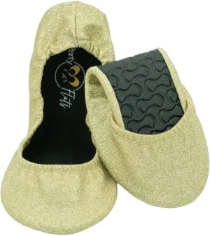 Ballet Slippers for Women | Foldable Ballerina Shoes for Purse with Heels Bag and Hair Bow | Comfortable for Travel Concert, Stylish Evening Dress | Stretchy for Wide Width and Narrow Feet