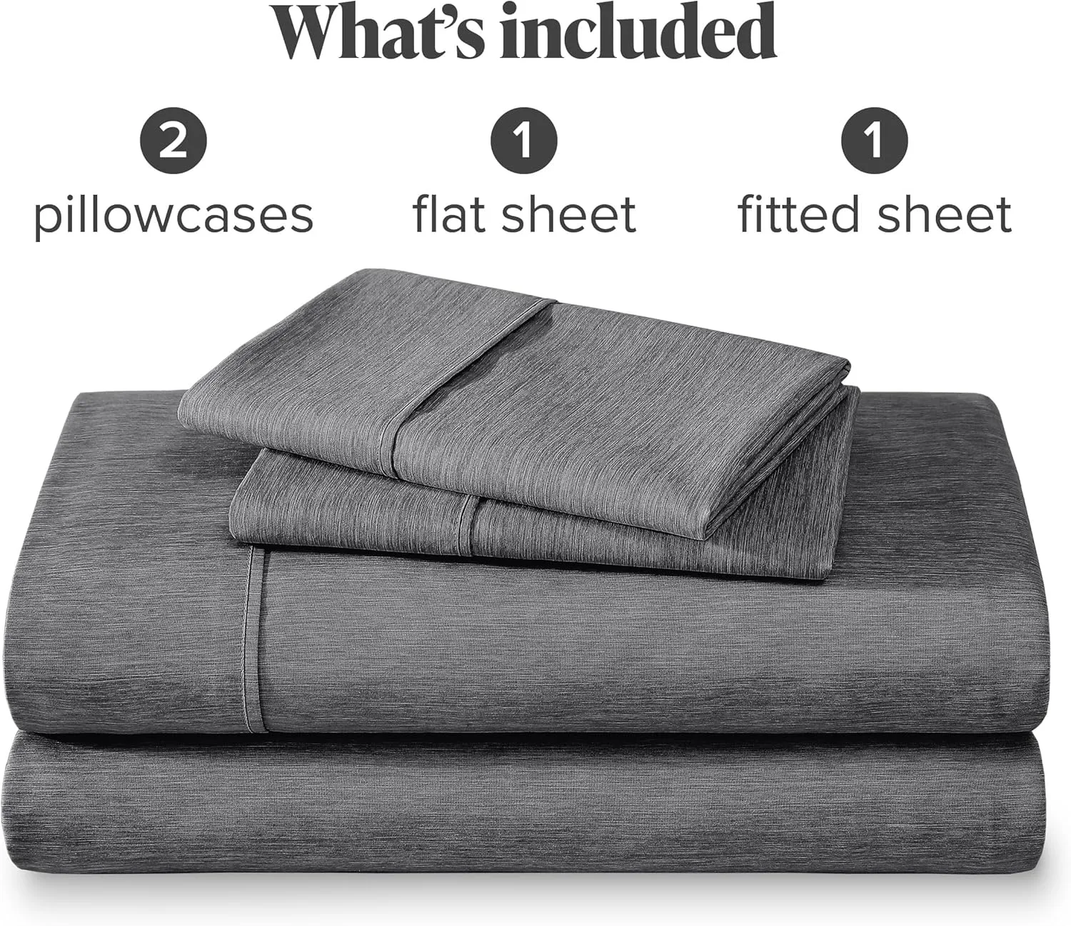 Bare Home Queen Sheet Set - Luxury 1800 Ultra-Soft Microfiber Bed Sheets - Double Brushed - Deep Pockets - Easy Fit - 4 Piece Set - Bedding Sheets & Pillowcases (Queen, Heathered Grey)