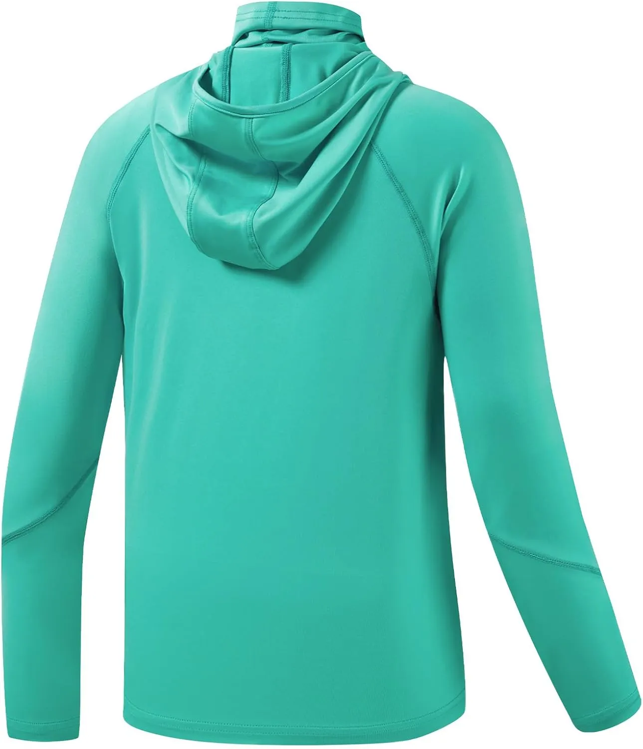 BASSDASH Youth UPF 50  Hooded Shirts with Mask UV Neck Gaiter Sun Protection Long Sleeve T Shirt for Fishing Swim