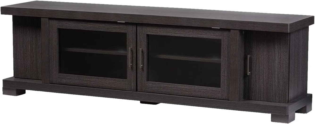 Baxton Studio TV838076-Embosse tv-Stand, 70", Grey/Dark Brown