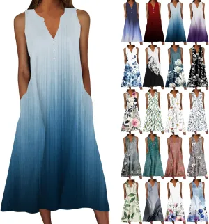 Beach Sundresses for Women 2025 Vacation Casual Plus Size Midi Sun Dress Loose Flowy Summer Boho Long Dresse Trendy