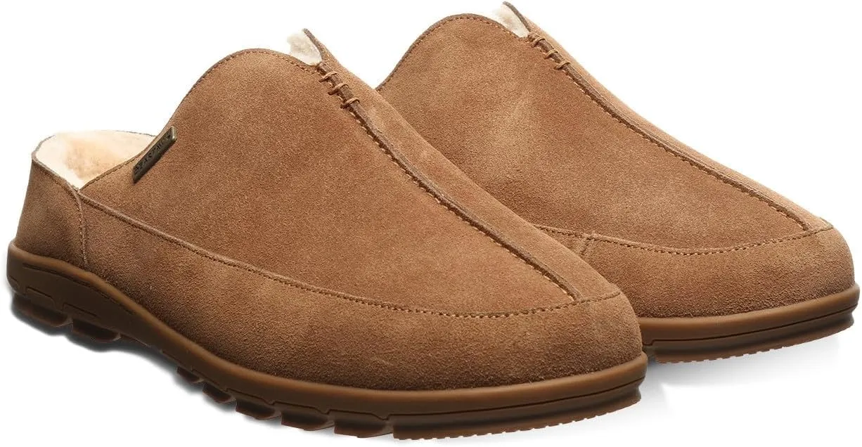 BEARPAW Men's Bruce Slipper | Men's Classic Suede | Men's Slip On Shoes | Comfortable Casual Shoes