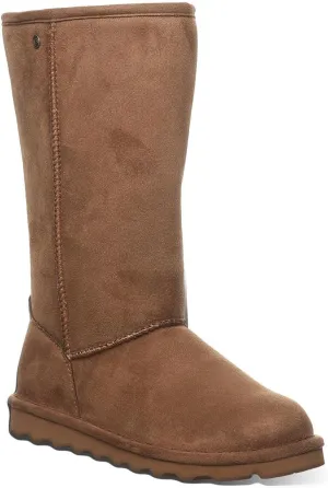 BEARPAW Women's Elle Tall Vegan Hickory Size 8 | Women's Slip On Boots | Comfortable Suede Winter Boot