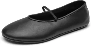 BEAU TODAY Womens Mary Jane Fats, Genuine Leather Ballet Flats for Women, Comfortable Sheepskin Round Toe Mary Jane Shoes Cute Fashion Flat Shoes