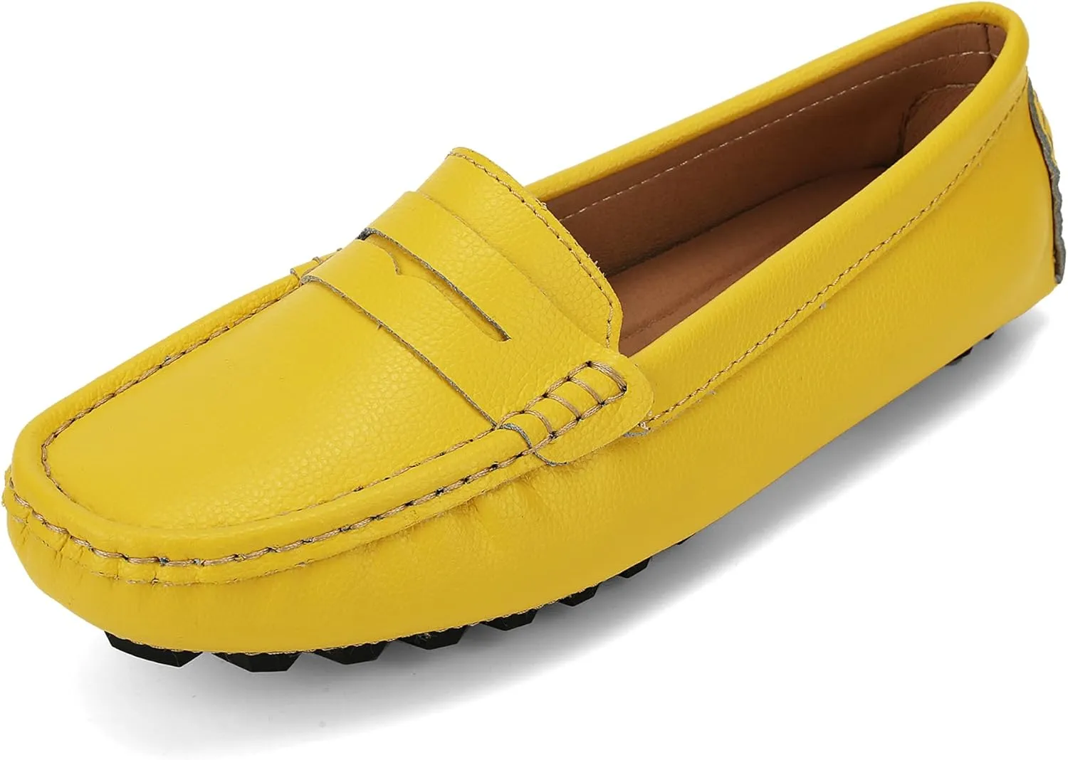 BEAUSEEN Women's Genuine Leather Penny Loafers Classic Driving Moccasins Casual Slip On Comfort Women Loafer Shoes