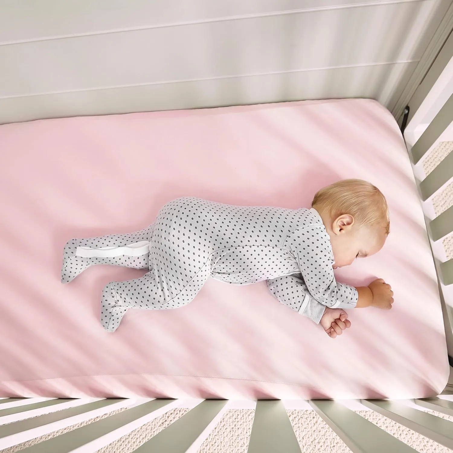 Bedgear Baby Hyper-Linen Performance Crib Sheet - Deflects Heat and Fitted Crib Sheet, Soft and Airy Feel, Light Pink