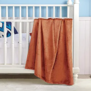 Bedsure Bedding Fleece Blanket for Girls and Boys - Soft Cozy Cute Small Throw Blankets for Travel, 43x55 Inches, Burnt Orange