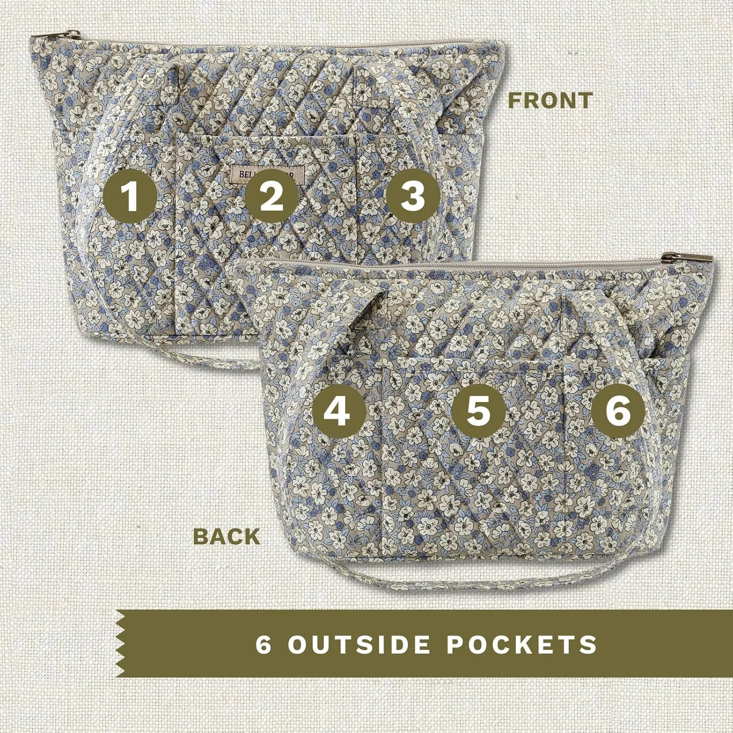 Bella Taylor Small Tote | Lightweight Quilted Fabric Purses for Women