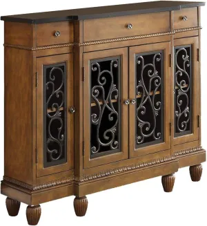 Benzara Vidi Console Table, Oak Brown