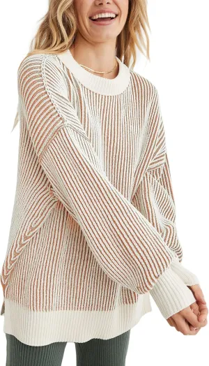 Beyond Chenille Sweater for Women 2024 Winter Crew Neck Pullover Sweater Color Block Knit Tops