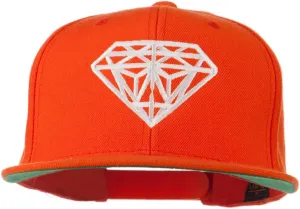 Big Diamond Embroidered Flat Bill Cap