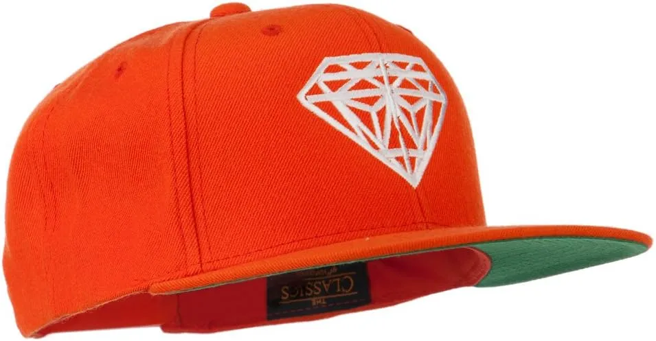 Big Diamond Embroidered Flat Bill Cap