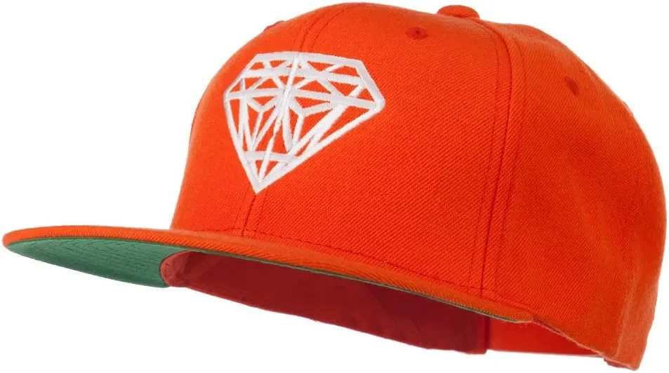 Big Diamond Embroidered Flat Bill Cap