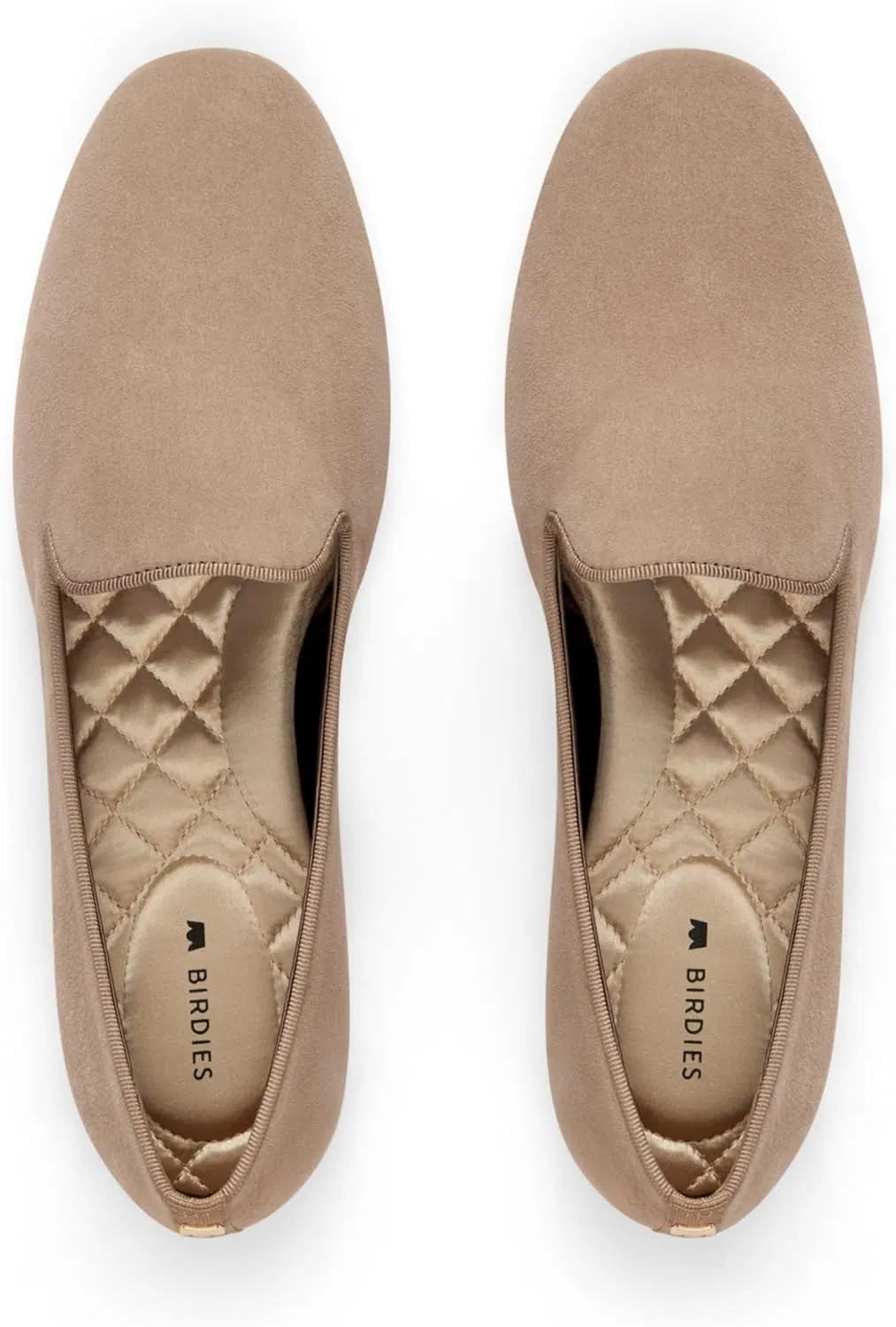 Birdies Women's Starling, Slip-On Flats, Comfortable Casual Dressy Shoes, New Latte Suede, 8