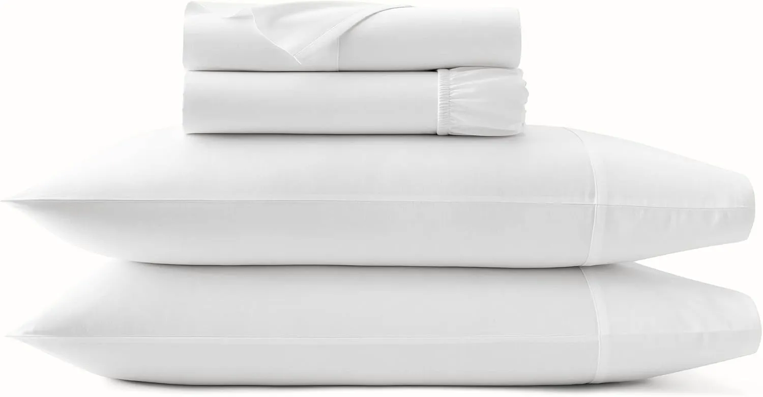 BOLL & BRANCH Waffle & Signature Starter Bundle - 1 Sheet Set, White, King - 1 Waffle Blanket, White, King/Cal King- 100% Organic Luxury Cotton