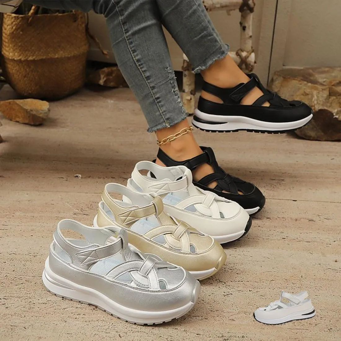 Bomre Shoes, Bomre Shoes Women Sneakers, 2025 Summer Platform Wedge, Beach Vacation, Arch Support Sandals